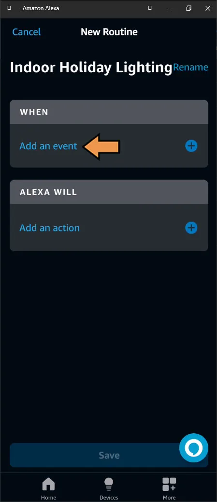 Alexa Routine Main Menu