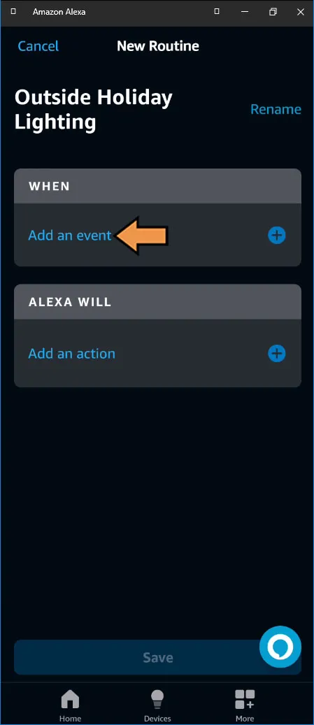 Alexa Routine Main Menu