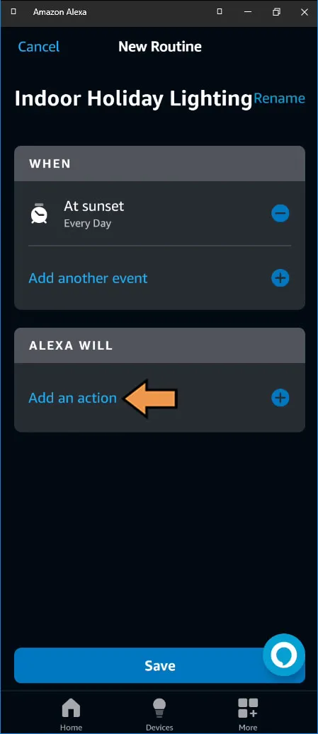 Alexa Routine Main Menu