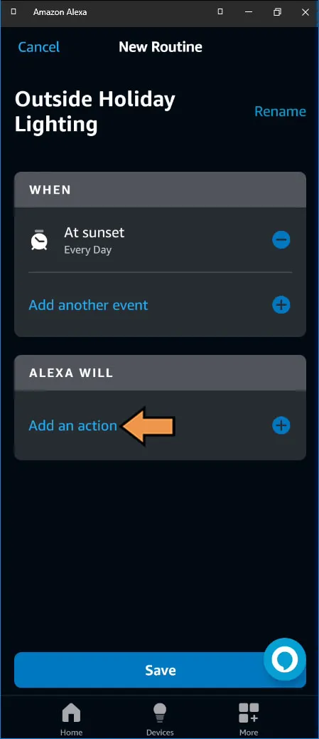 Alexa Routine Main Menu