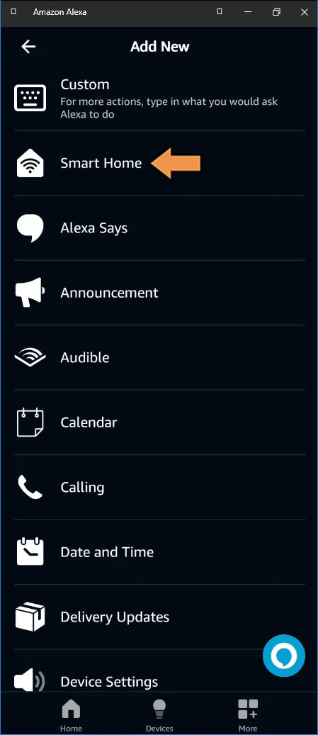 Alexa Routine Action Menu