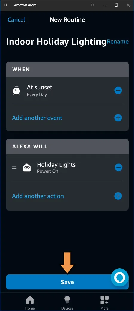 Alexa Routine Main Menu