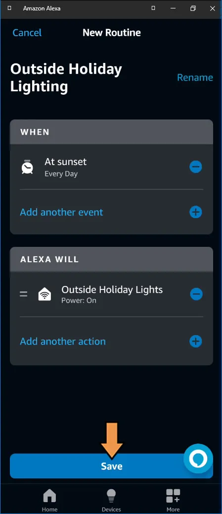 Alexa Routine Main Menu