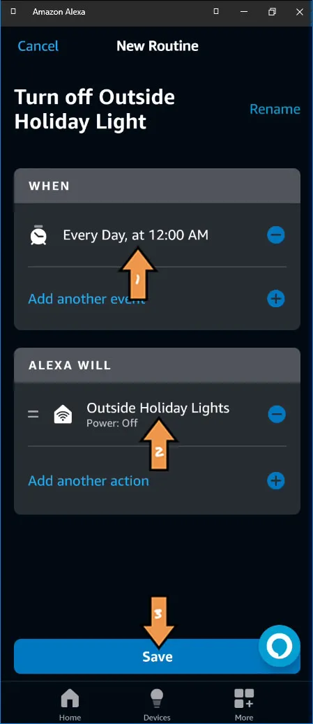 Alexa Routine Main Menu