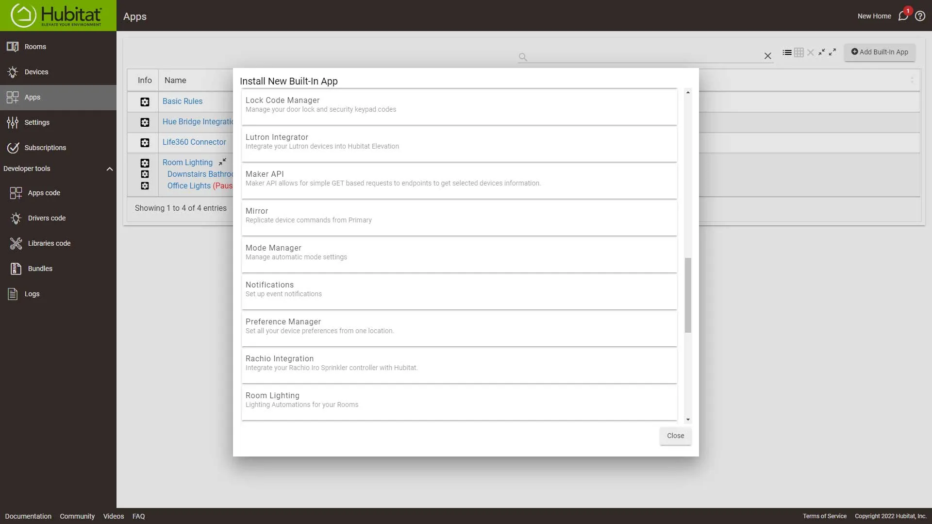 Hub Modes Add Mode Manager Hubitat