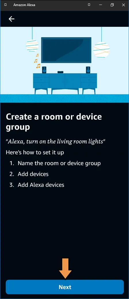 Alexa Create Group Wizard Home Screen