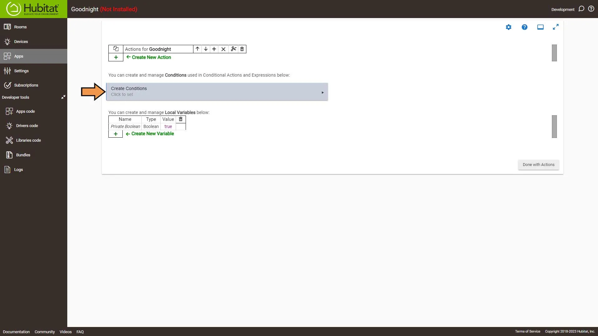 Hubitat Rule Machine Actions Create Conditions