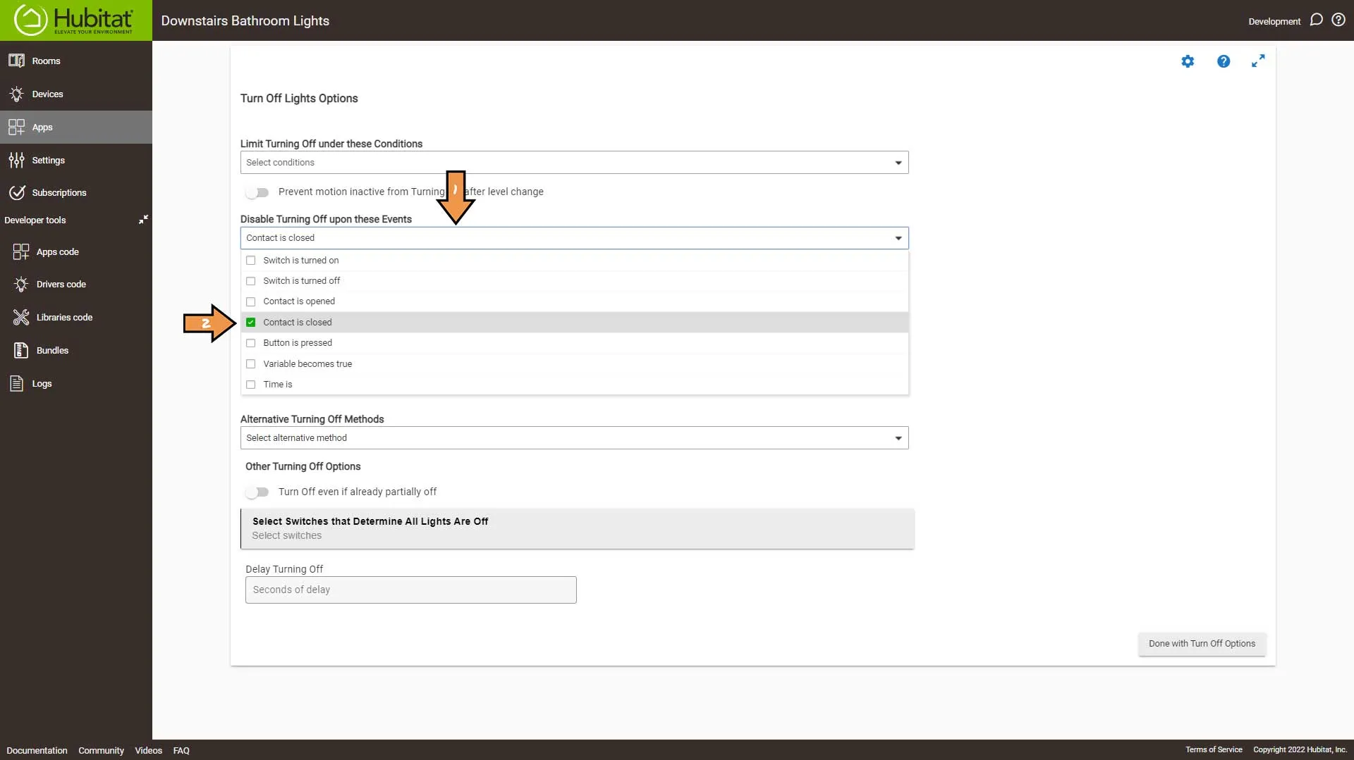 Bathroom Lighting Hubitat Means to Turn Off Options Disable