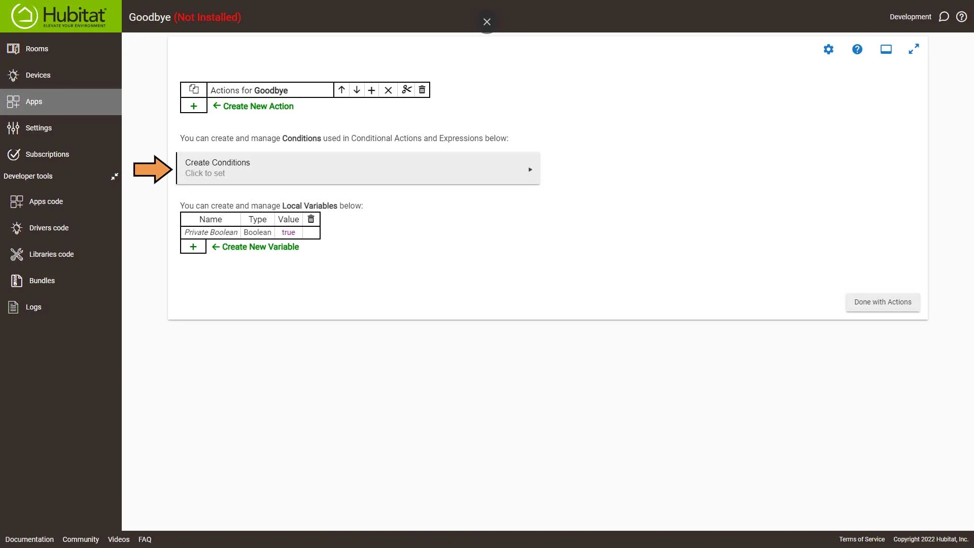 Hubitat Rule Machine Actions Create Conditions