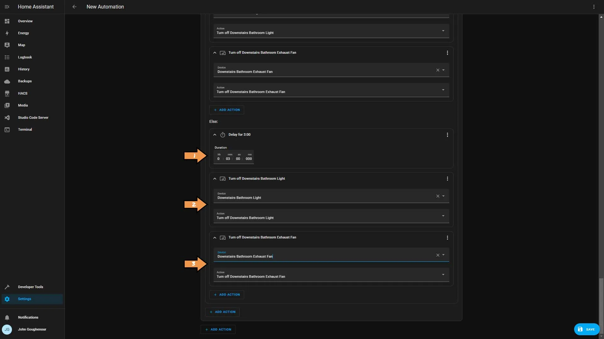 Bathroom Lighting Home Assistant Actions Else Lights Off Else