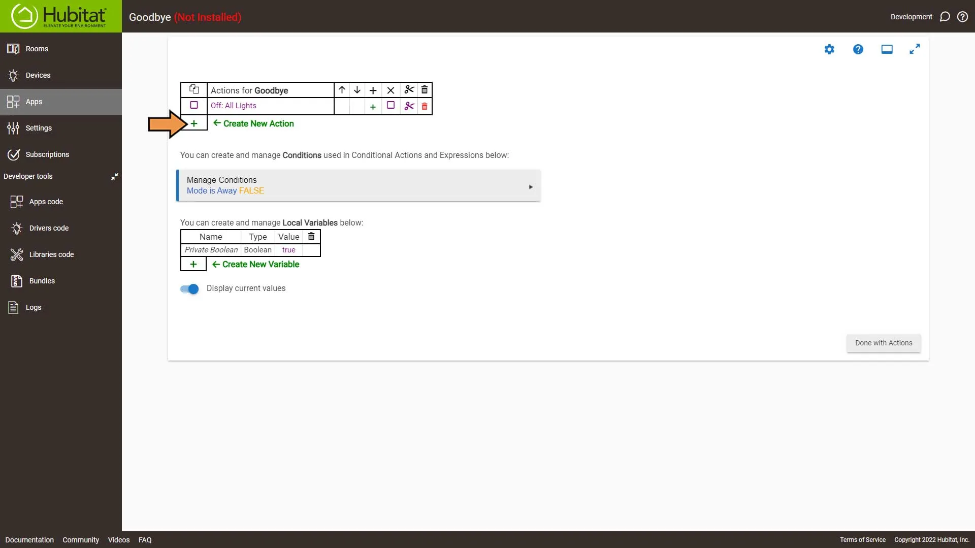 Hubitat Rule Machine Actions Add Action