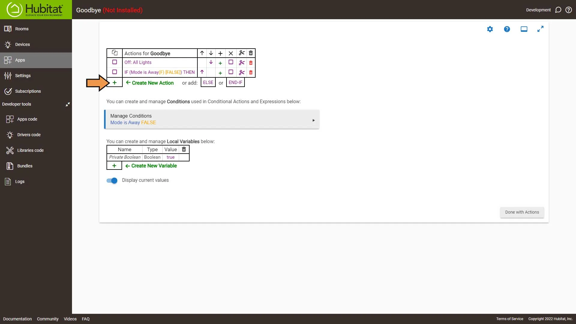 Hubitat Rule Machine Actions Add Action