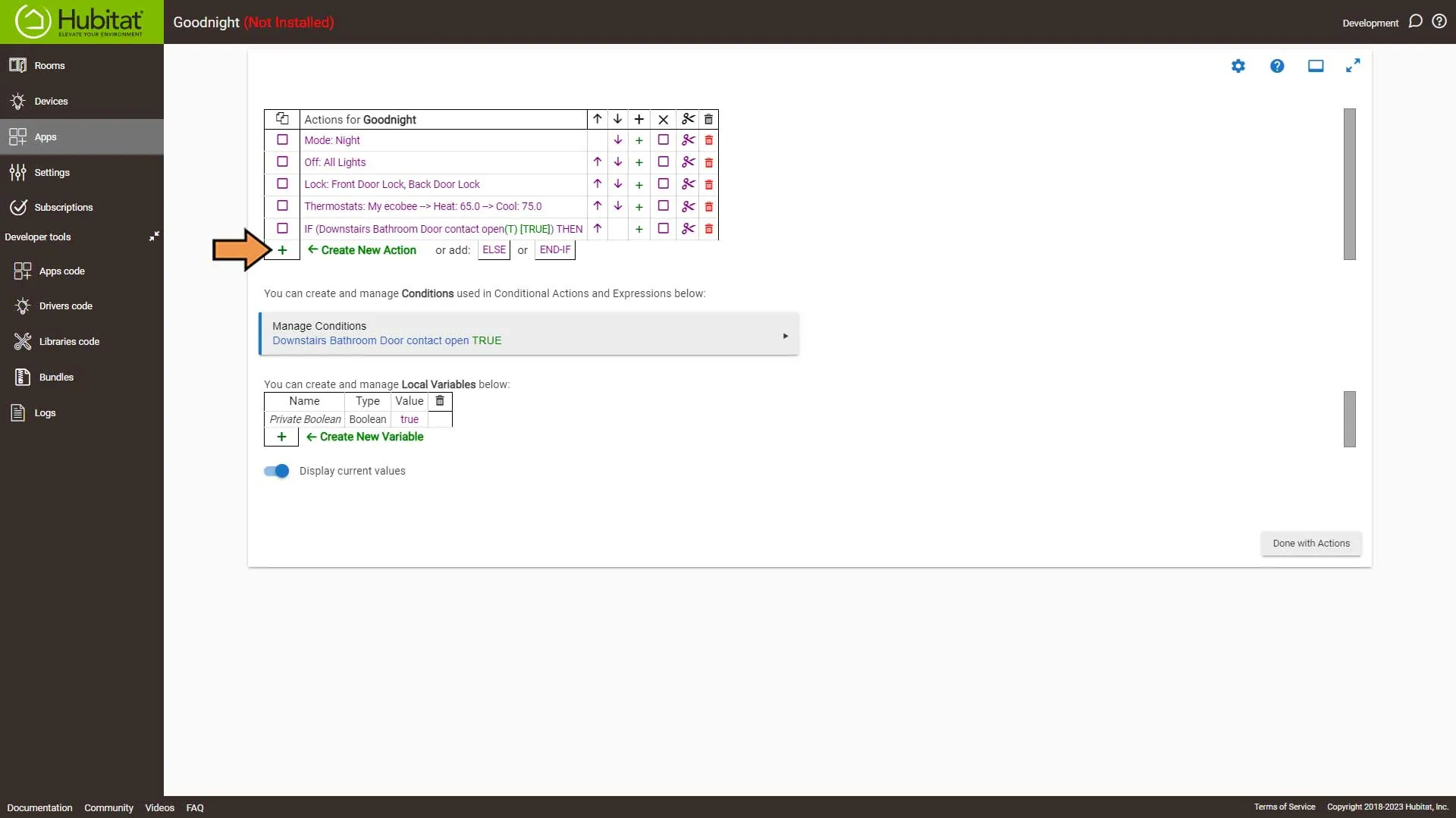 Hubitat Rule Machine Actions Add Action