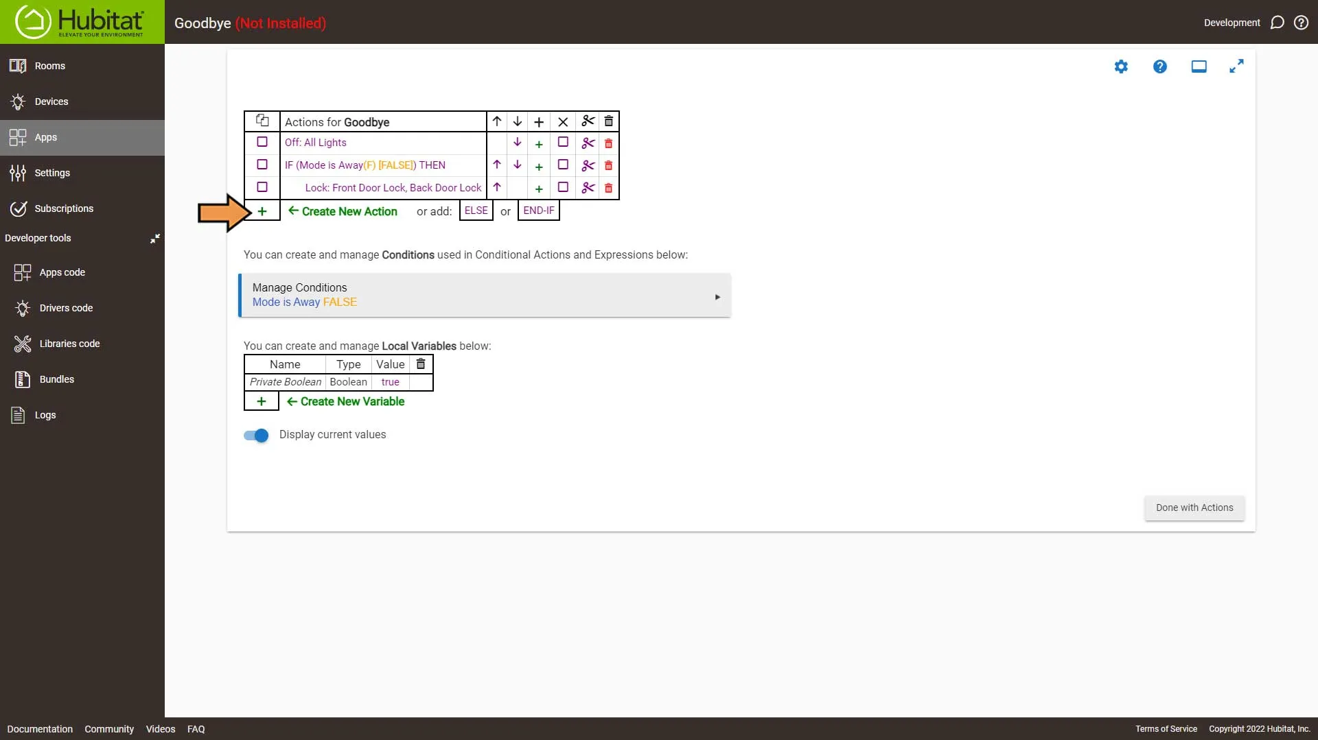 Hubitat Rule Machine Actions Add Action