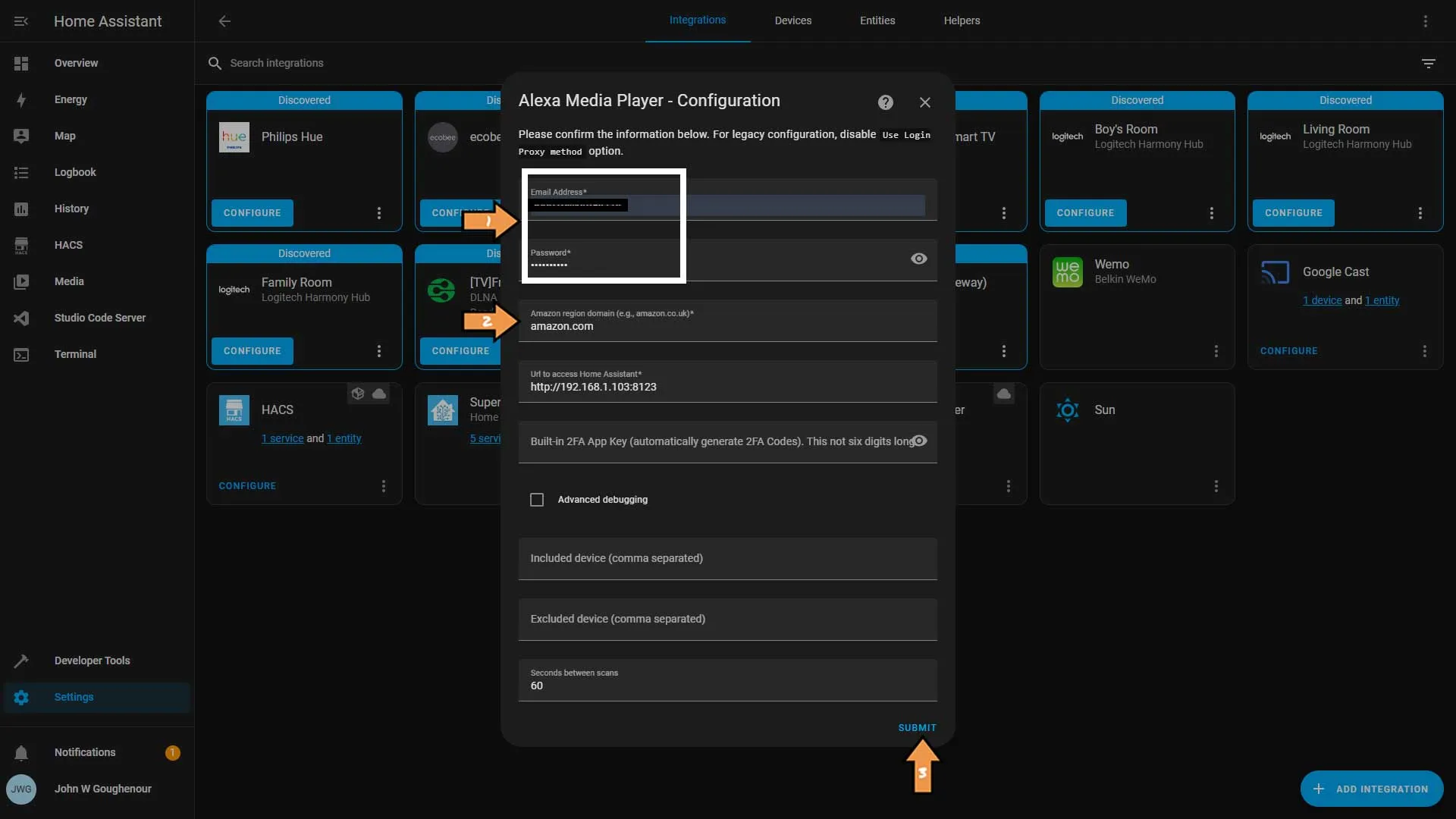 Home Assistant Alexa Media Player Configuration