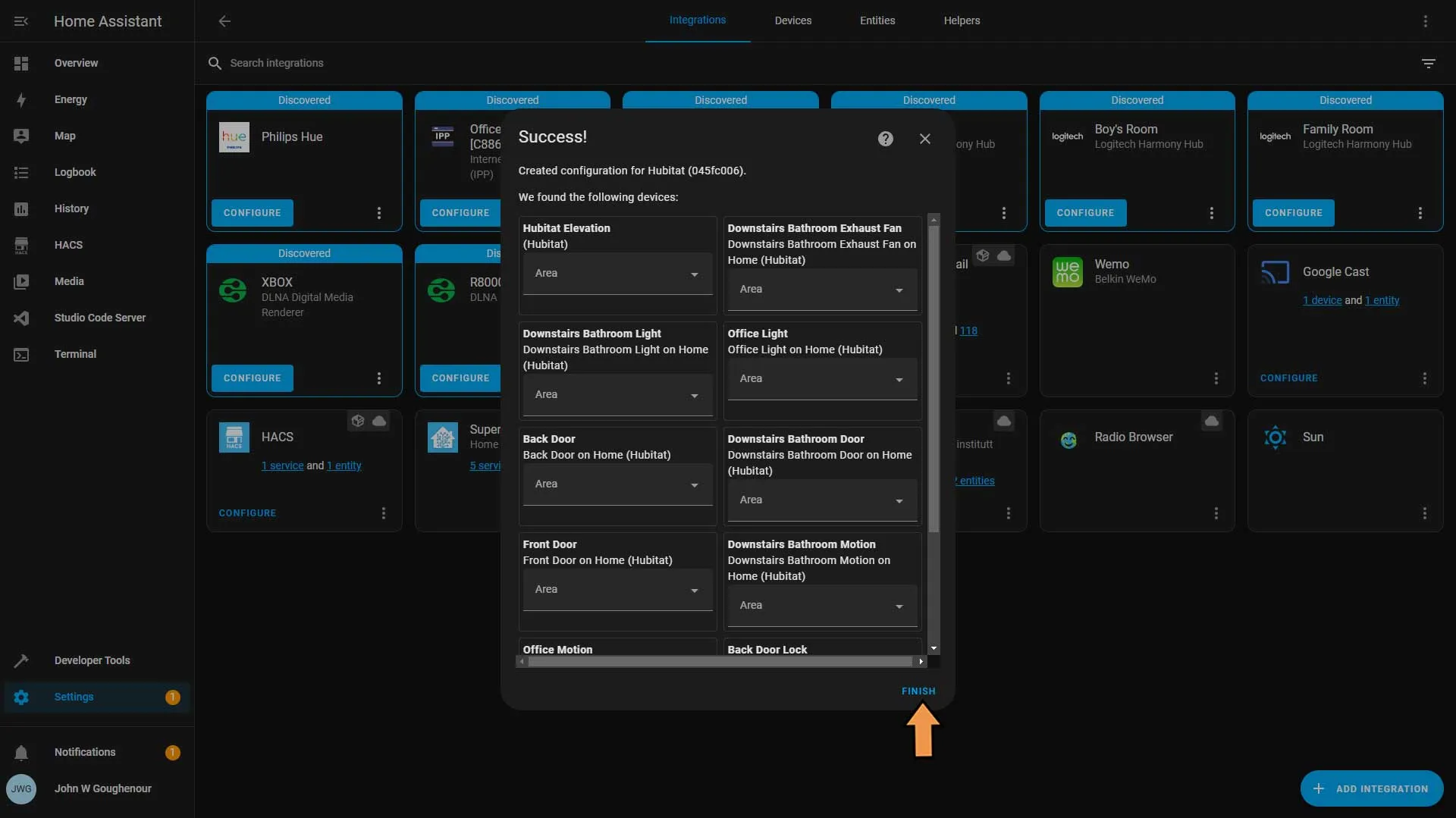 Home Assistant HACS Hubitat Finished