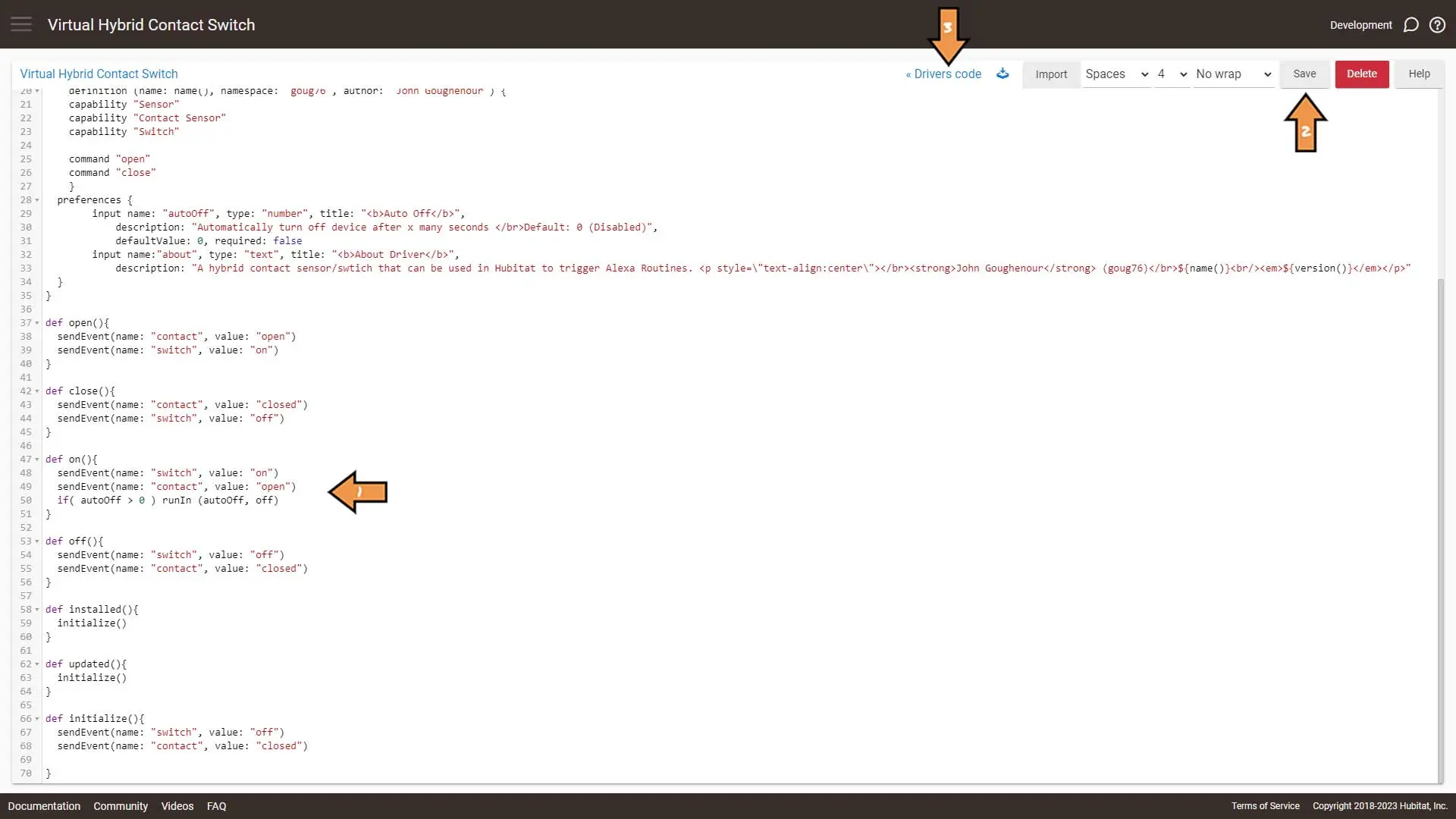 Hubitat Welcome Home Driver code