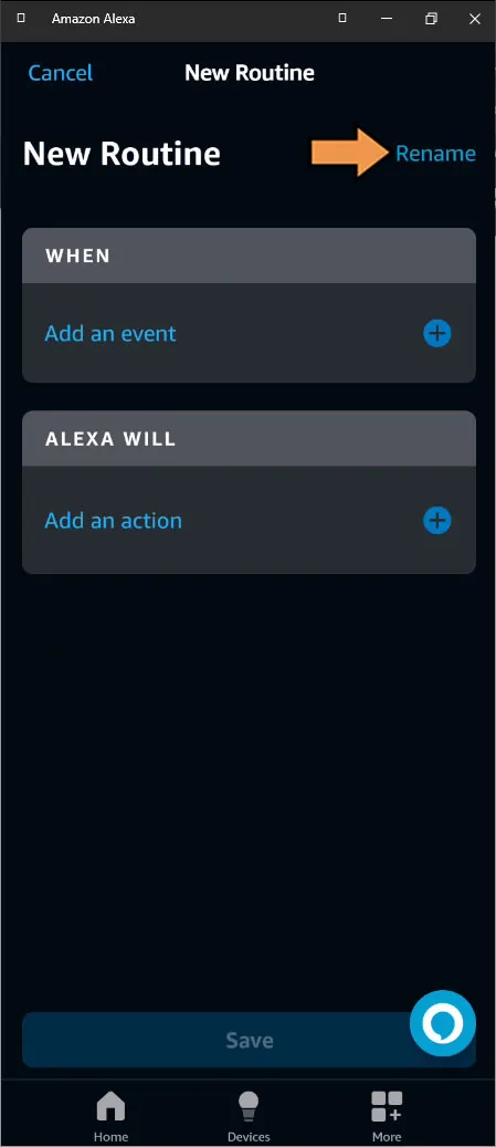 Alexa New Routine Screen