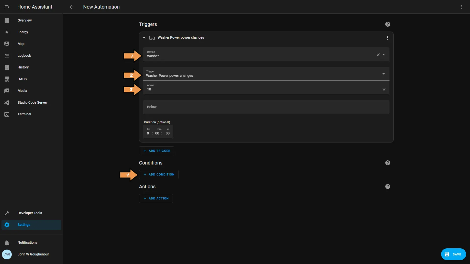 Home Assistant Washer Done Trigger