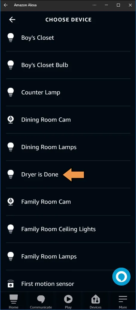 Alexa Dryer Done Trigger Virtual Device