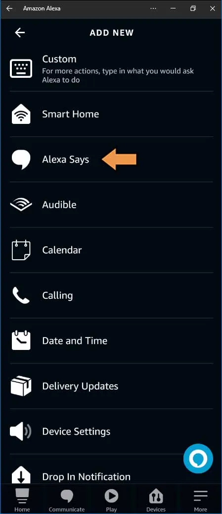 Alexa Welcome Home Actions Add New