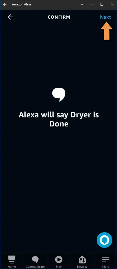 Alexa Dryer Done Actions Alexa Says Message confirm