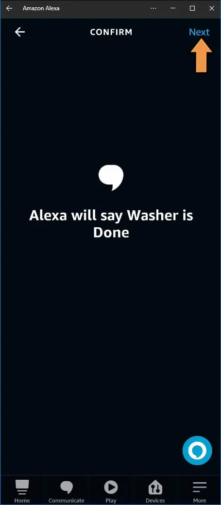 Alexa Washer Done Actions Alexa Says Message confirm