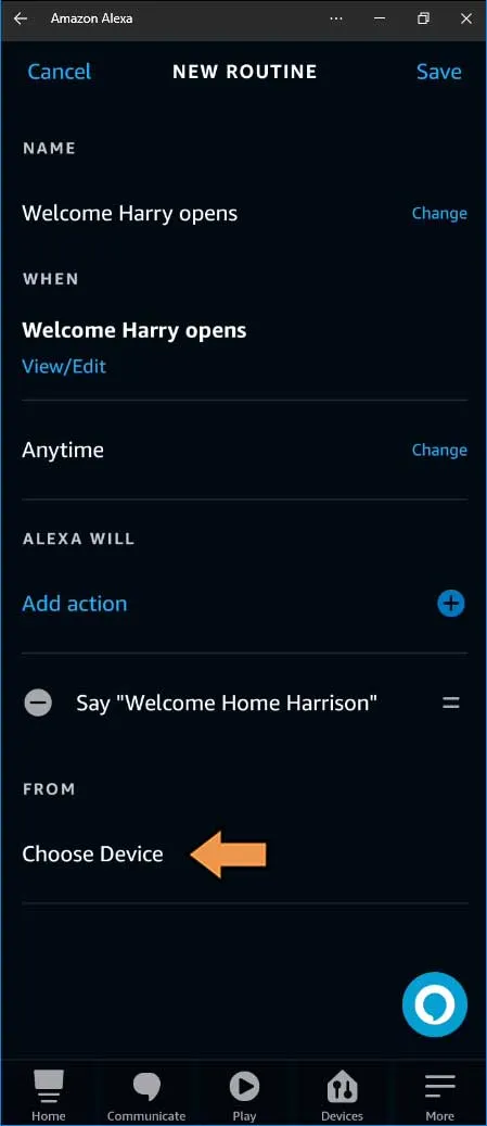 Alexa Welcome Home Actions Alexa Says Device