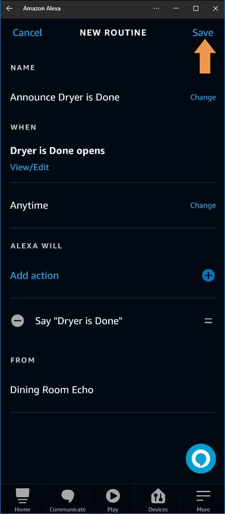 Alexa Dryer Done Complete Automation