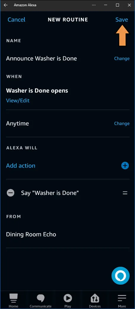 Alexa Washer Done Complete Automation