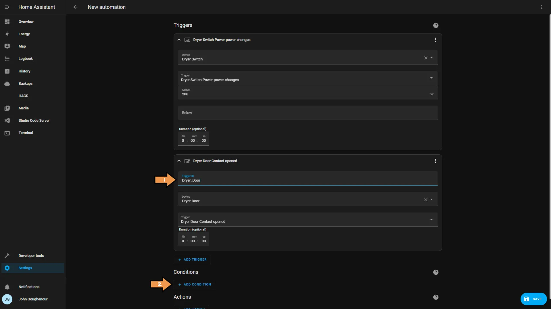 Home Assistant Add Trigger Device ID