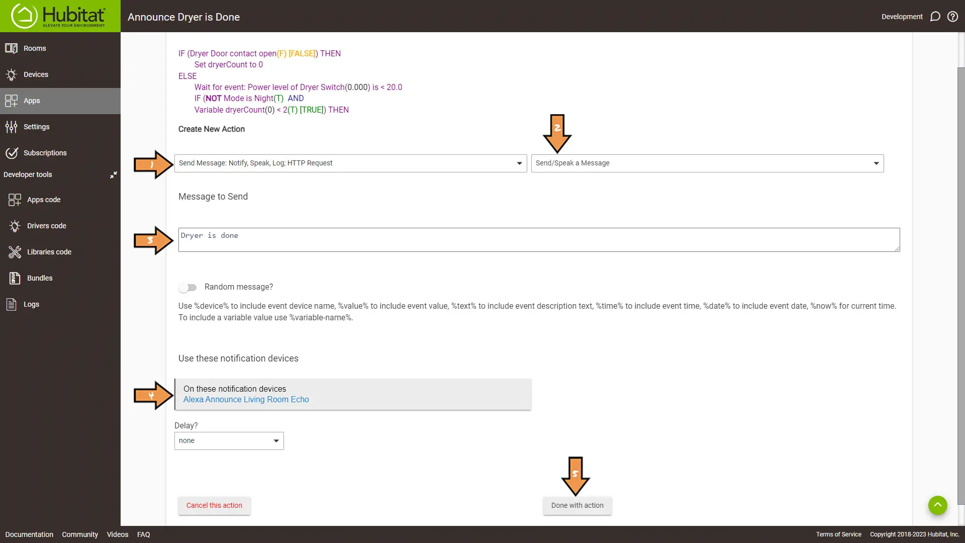 Hubitat Dryer is Done Notification